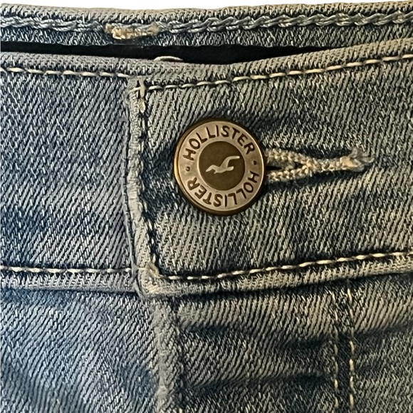 Hollister Light Blue Denim Jean Shorts with distress - Picture 3 of 9